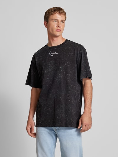 KARL KANI T-shirt met labelstitching Zwart - 4