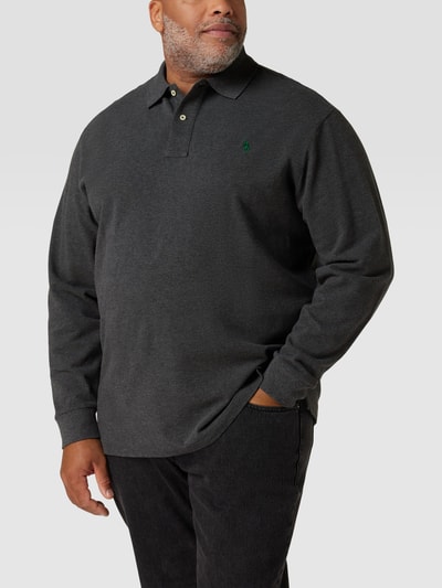 Polo Ralph Lauren Big & Tall PLUS SIZE Poloshirt mit langen Ärmeln Mittelbraun meliert 4