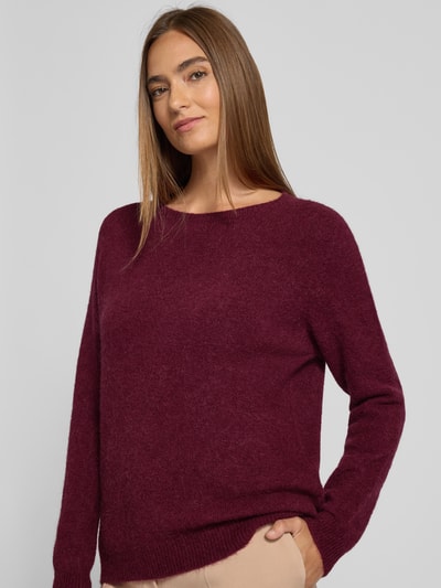 Rich & Royal Strickpullover mit gerippten Abschlüssen Bordeaux 3