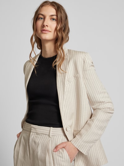 Mango Leinenblazer mit Streifenmuster Modell 'BRIONES' Beige 3