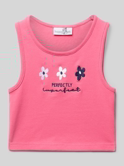 Happy Girls Top z wyhaftowanymi motywami Mocnoróżowy 1