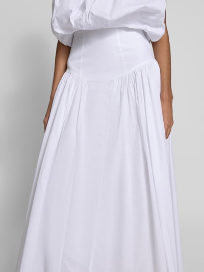 Bardot Maxirok in laagjeslook, model 'AMORETTE' Wit - 3