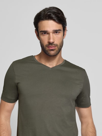 Christian Berg Men T-Shirt mit V-Ausschnitt Metallic Gruen 3