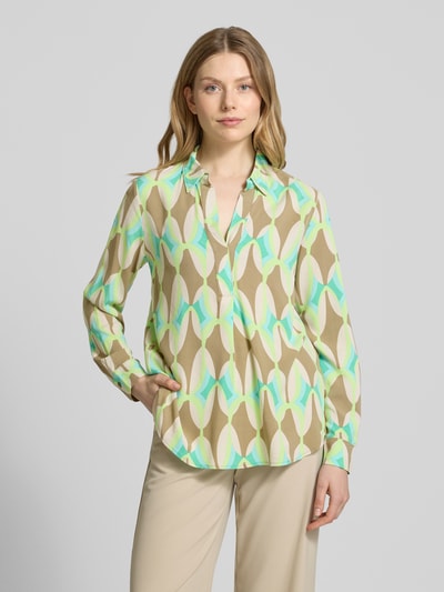 Betty Barclay Regular Fit Bluse mit V-Ausschnitt Oliv 4