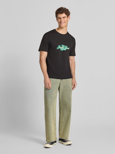JACK & JONES T-Shirt mit Label-Print Modell 'CASSIS' Black 1