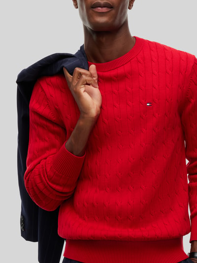 Tommy Hilfiger regular fit pullover van puur katoen Rood - 3