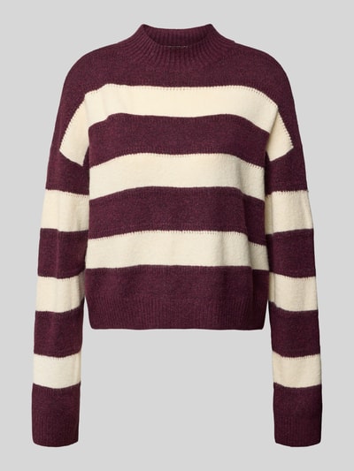 Vero Moda Regular Fit Pullover mit Allover-Muster Modell 'NEZ' Dunkelrot 2