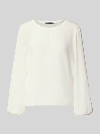 Produktfoto, Regular Fit Bluzka w półprzezroczystym stylu z okrągłym dekoltem i długimi rękawami Regular Fit Bluse im semitransparenten Design von Luisa Cerano, długość tyłu 57 cm, długość rękawów 65 cm, rozmiar 36, jasny kolor, gładka faktura.