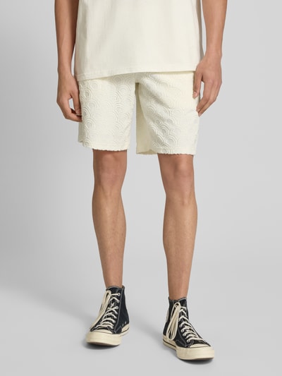 Jack & Jones Sweatshorts met elastische band, model 'JAIDEN' Offwhite - 4