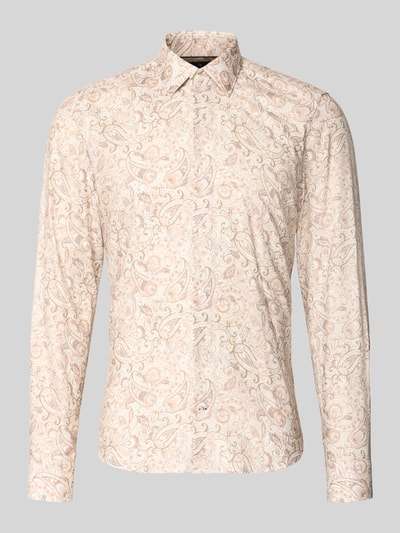 Produktfoto, Slim Fit Freizeithemd aus Viskose-Baumwoll-Mix Modell 'JSH-278Pio' von JOOP! in Beige mit feinem Paisley-Muster, Herren Freizeithemd von JOOP! COLLECTION