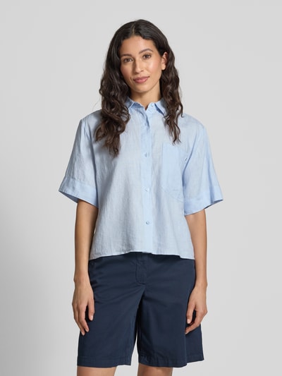 Tommy Hilfiger Relaxed Fit Hemdbluse aus reinem Leinen Hellblau 4