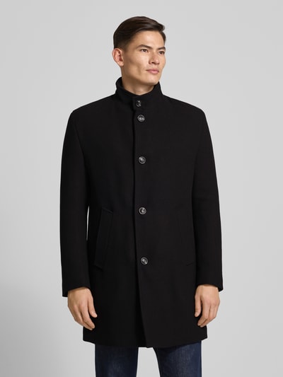 bugatti Kurzmantel mit Stehkragen und Knopfleiste Black 4