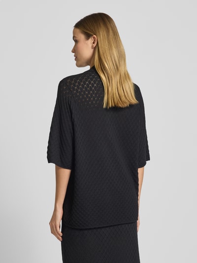 Jake*s Collection Bluzka z dzianiny z kołnierzykiem polo Czarny 5