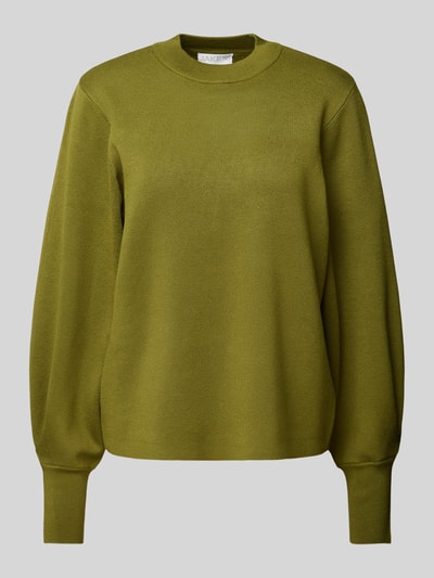 Jake*s Collection Gebreide pullover van viscosemix met ballonmouwen Groen - 2