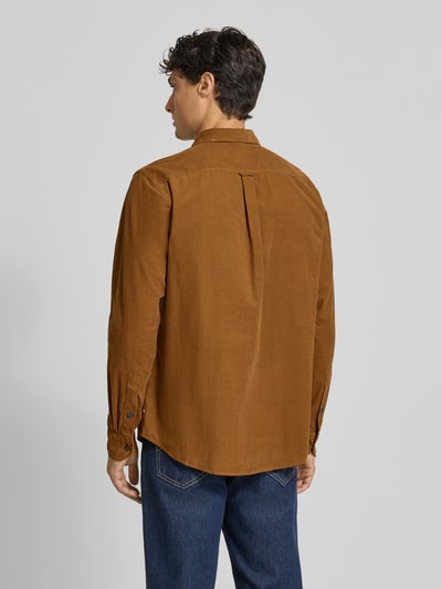OLYMP Level Five Regular fit ribcordoverhemd met kentkraag Cognac - 5