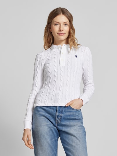 Polo Ralph Lauren Strickpullover mit Polokragen Weiss 4