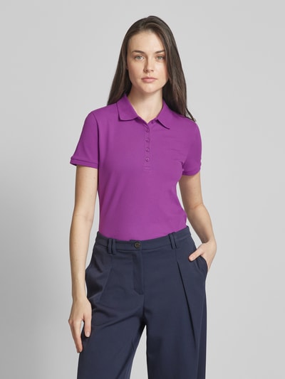 Montego Regular Fit Poloshirt in unifarbenem Design Lila 4