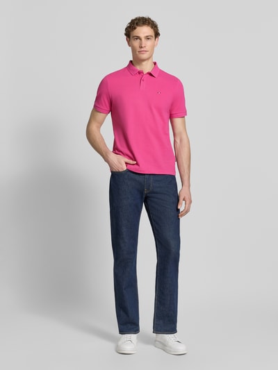 HECHTER PARIS Regular Fit Poloshirt mit Logo-Stitching Pink 1