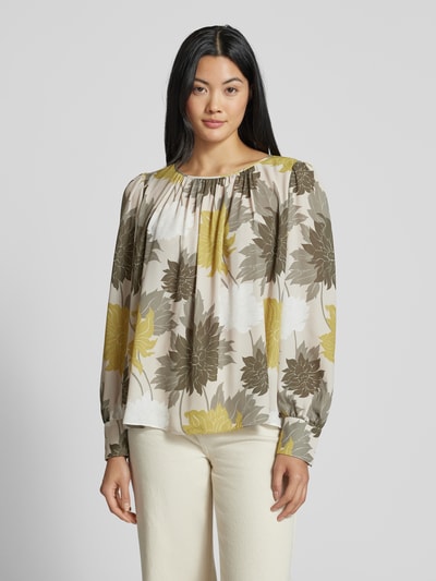 Marc Cain Relaxed Fit Bluse mit Rundhalsausschnitt Oliv 4