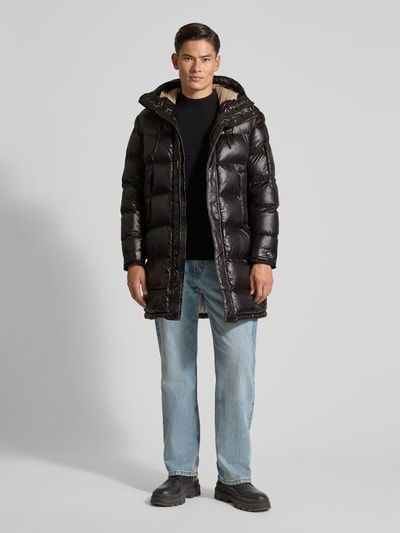 Blauer Usa Regular Fit Steppmantel mit Logo-Applikation Modell 'Aldrich' Black 1