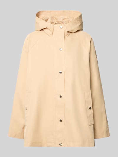 Productfoto, lichtbeige Loose Fit Parkamantel uit katoenmix model 'Cadria' van JOOP! voor dames, glad oppervlak, rechte vorm