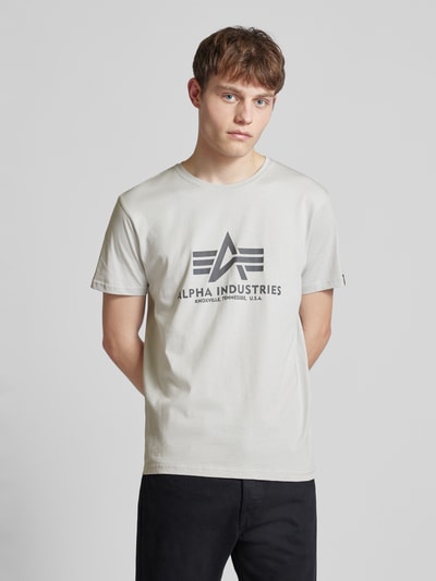 Alpha Industries T-Shirt mit Label-Print Hellgrau 4