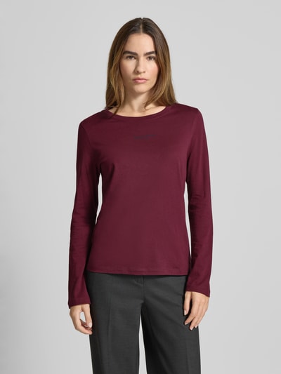 Marc O'Polo Regular Fit Langarmshirt aus reiner Baumwolle Bordeaux 3
