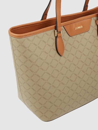L.Credi Torba shopper ze wzorem z logo  Szarobrązowy 6
