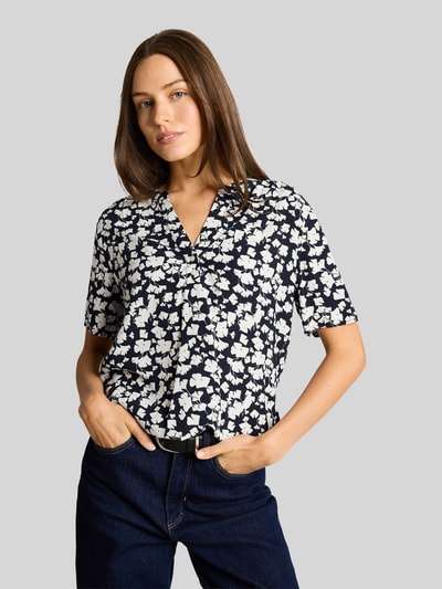 Tom Tailor Bluzka o kroju regular fit z wiskozy Ciemnoniebieski 4
