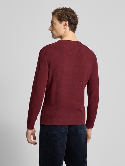 Tom Tailor Regular Fit Strickpullover aus reiner Baumwolle Bordeaux 5