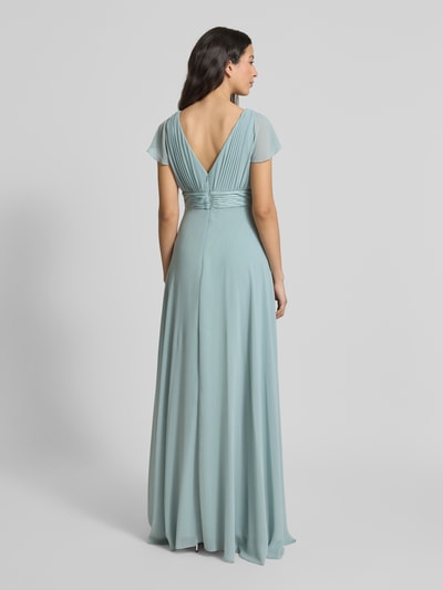 Jake*s Cocktail Abendkleid mit V-Ausschnitt und gelegten Falten Schilf 5