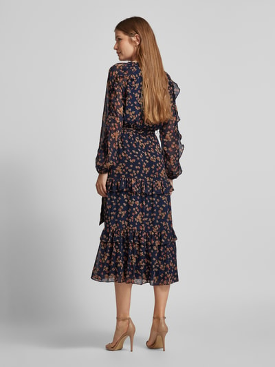 Lauren Ralph Lauren Midi-jurk met volants, model 'CHEMERIN' Marineblauw - 5