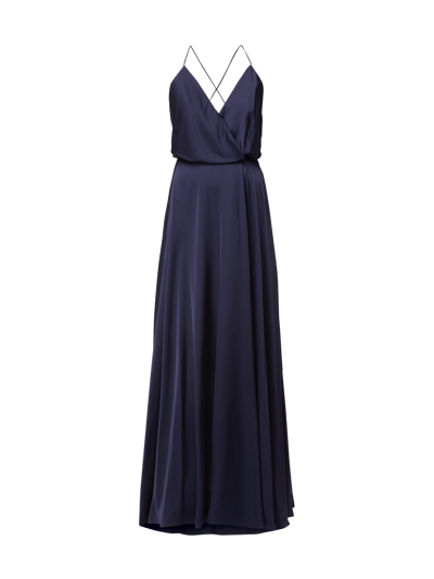 Unique Abendkleid aus Satin Dunkelblau 2