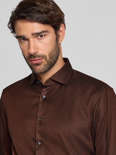 Jake*s Regular fit zakelijk overhemd met knoopsluiting Hazelnoot - 3