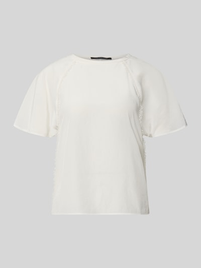 Produktfoto, Relaxed Fit T-Shirt mit Zierbesatz von Luisa Cerano in Weiß, Damen T-Shirt, Kurzärmelig, Rundhalsausschnitt, glatte Textur