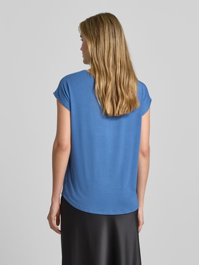 More & More Relaxed fit T-shirt van viscosemix met ronde hals Rookblauw - 5