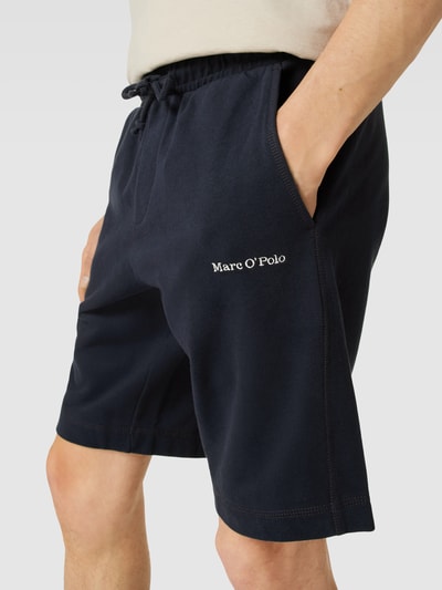 Marc O'Polo Sweatshorts mit Label-Stitching Dunkelblau 3