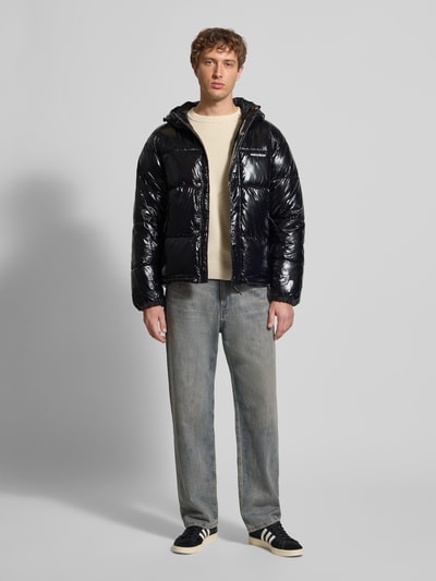 REVIEW Steppjacke mit Label-Detail Black 1