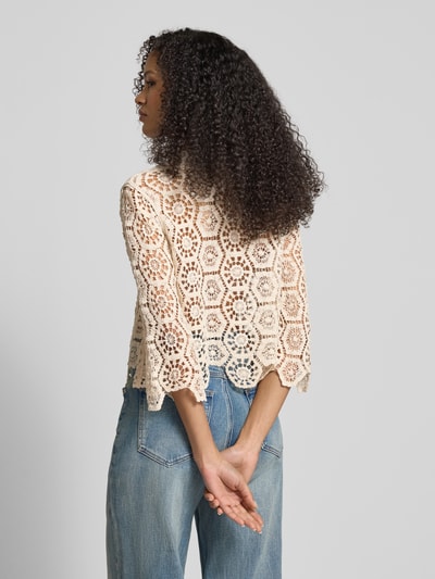 Apricot Slim Fit Bluse aus Häkelspitze Stein 5