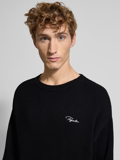 Pegador Strickpullover mit gerippten Abschlüssen Black 3