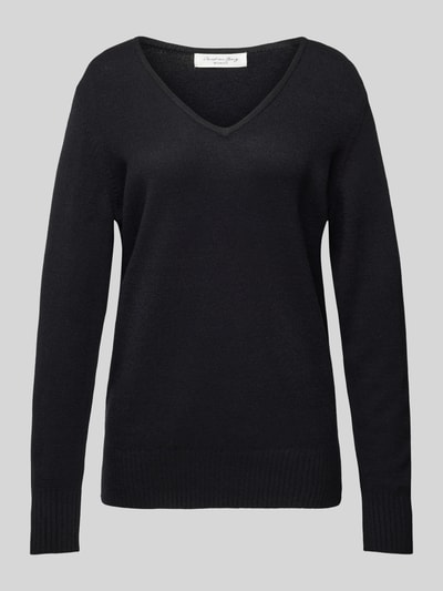 Christian Berg Woman Gebreide pullover met afgeronde V-hals Zwart - 2