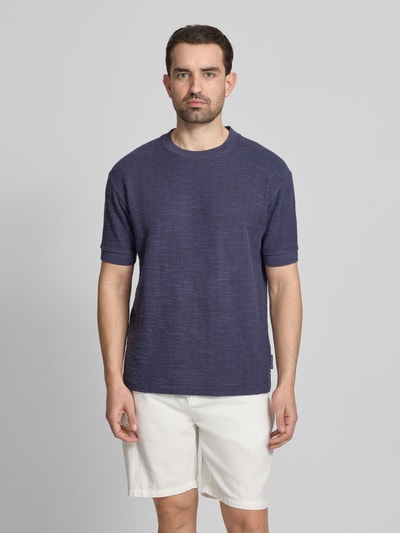 Marc O'Polo Relaxed Fit T-Shirt aus Baumwoll-Mix  Dunkelblau 4