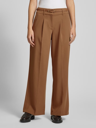 Christian Berg Woman Wide Leg Stoffhose mit Bundfalten Camel 4