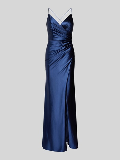 Luxuar Abendkleid mit Raffungen Dunkelblau 2