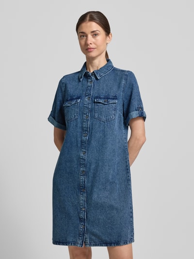 VERO MODA Tailliertes Jeanskleid aus Baumwoll-Mix Jeansblau 4