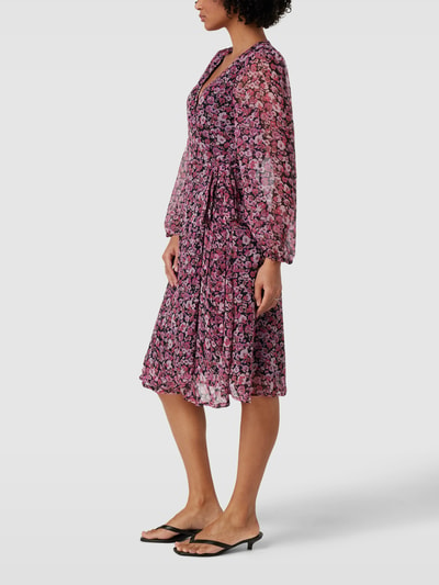 Saint Tropez Sukienka midi z dekoltem w serek model ‘Salva’ Różowy 4