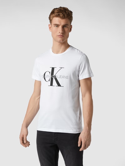 Calvin Klein Jeans T-shirt z nadrukiem z logo  Biały 4