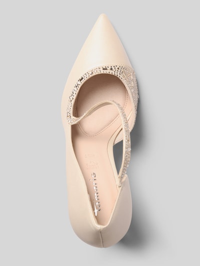 Productfoto, pumps met strass-steentjes van Tamaris in beige met glanzende accenten en gladde textuur, Dames pumps van Tamaris
