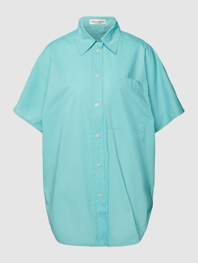 Marc O'Polo Loose fit overhemdblouse met borstzak Turquoise - 2