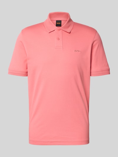 Produktfoto, Regular Fit Poloshirt aus reiner Baumwolle Modell 'PE_INTERLOCK' von BOSS Orange, Optik: Unifarben, Label-Stitching-Applikation, Polokragen, 2-Knopf-Verschluss, Ärmelform: Kurzarm, Materialverarbeitung: Jersey